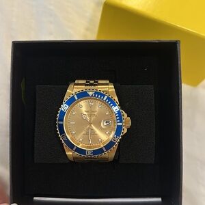 Invicta Gold and Blue Men's Watch